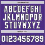 Personalized Purple White Gray-Black Bomber Full-Snap Varsity Letterman Two Tone Jacket Team Custom Name and Number