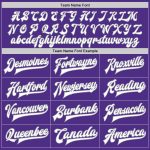 Personalized Purple White-Gray Bomber Full-Snap Varsity Letterman Jacket Team Custom Name and Number