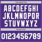 Personalized Purple White-Gray Bomber Full-Snap Varsity Letterman Two Tone Jacket Team Custom Name and Number
