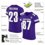 Personalized Purple White-Gray Mesh Authentic Football Jersey