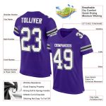 Personalized Purple White-Gray Mesh Authentic Football Jersey Team Custom Name and Number