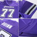 Personalized Purple White-Gray Mesh Authentic Football Jersey Team Custom Name and Number