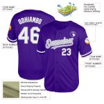 Personalized Purple White-Gray Mesh Authentic Throwback Baseball Jersey Team Custom Name and Number