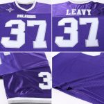Personalized Purple White-Gray Mesh Authentic Throwback Football Jersey Team Custom Name and Number