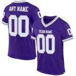 Personalized Purple White-Gray Mesh Authentic Throwback Football Jersey Team Custom Name and Number