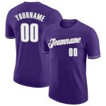 Custom purple, white and gray performance t-shirt