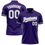 Personalized Purple White-Gray Performance Vapor Golf Polo Shirt Team Custom Name and Number