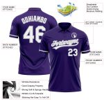 Personalized Purple White-Gray Performance Vapor Golf Polo Shirt Team Custom Name and Number