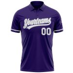 Personalized Purple White-Gray Performance Vapor Golf Polo Shirt Team Custom Name and Number