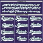 Personalized Purple White-Green Hockey Jersey Team Custom Name and Number