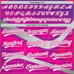 Personalized Purple White-Hot Pink 3D Pattern Design Abstract Sport Authentic Baseball Jersey Team Custom Name and Number