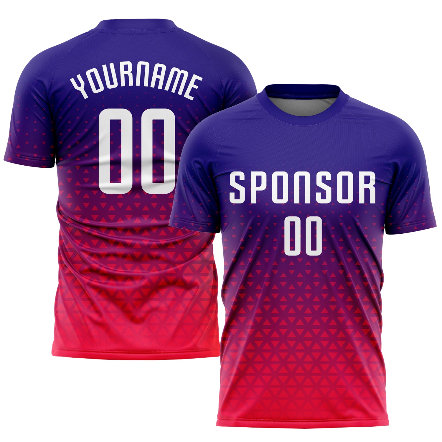 Personalized Purple White-Hot Pink Sublimation Soccer Uniform Jersey Team Custom Name and Number
