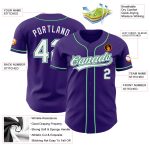 Personalized Purple White-Kelly Green Authentic Baseball Jersey