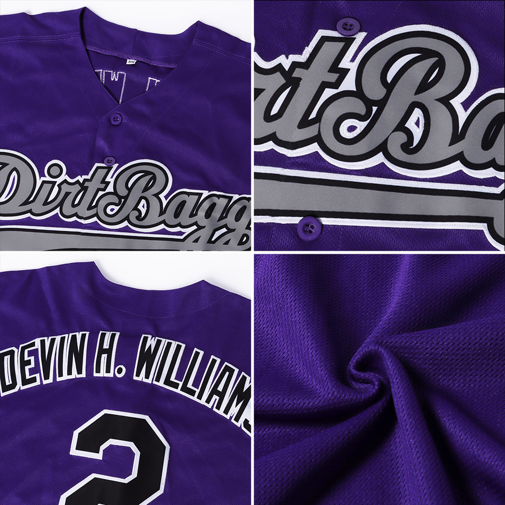 Personalized Purple White-Kelly Green Authentic Baseball Jersey Team Custom Name and Number Personalized Purple White-Kelly Green Authentic Baseball Jersey Team Custom Name and Number - Image 6