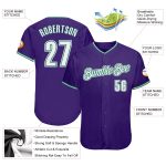 Personalized Purple White-Kelly Green Authentic Baseball Jersey Team Custom Name and Number