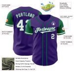 Personalized Purple White-Kelly Green Authentic Two Tone Baseball Jersey Team Custom Name and Number