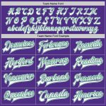 Personalized Purple White-Kelly Green Bomber Full-Snap Varsity Letterman Jacket Team Custom Name and Number