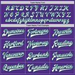 Personalized Purple White-Kelly Green Bomber Full-Snap Varsity Letterman Two Tone Jacket Team Custom Name and Number