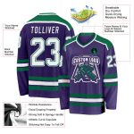 Personalized Purple White-Kelly Green Hockey Jersey
