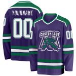 Personalized Purple White-Kelly Green Hockey Jersey