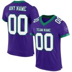 Personalized Purple White-Kelly Green Mesh Authentic Football Jersey