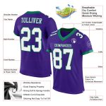 Personalized Purple White-Kelly Green Mesh Authentic Football Jersey