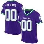 Personalized Purple White-Kelly Green Mesh Authentic Throwback Football Jersey Team Custom Name and Number