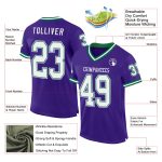 Personalized Purple White-Kelly Green Mesh Authentic Throwback Football Jersey Team Custom Name and Number