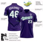 Personalized Purple White-Kelly Green Performance Vapor Golf Polo Shirt Team Custom Name and Number