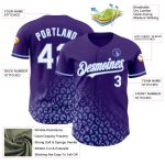 Personalized Purple White-Light Blue 3D Pattern Design Leopard Print Fade Fashion Authentic Baseball Jersey Team Custom Name and Number