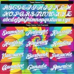 Personalized Purple White-Light Blue 3D Pattern Design Rainbow Spiral Authentic Baseball Jersey Team Custom Name and Number