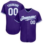 Personalized Purple White-Light Blue Authentic Baseball Jersey
