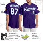 Personalized Purple White-Light Blue Authentic Baseball Jersey Team Custom Name and Number