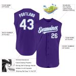 Personalized Purple White-Light Blue Authentic Sleeveless Baseball Jersey