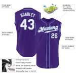 Personalized Purple White-Light Blue Authentic Sleeveless Baseball Jersey Team Custom Name and Number