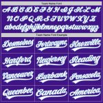 Personalized Purple White-Light Blue Authentic Throwback Baseball Jersey Team Custom Name and Number