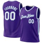 Personalized Purple White-Light Blue Authentic Throwback Basketball Jersey
