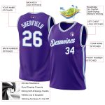 Personalized Purple White-Light Blue Authentic Throwback Basketball Jersey