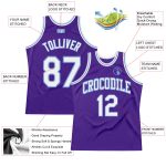 Personalized Purple White-Light Blue Authentic Throwback Basketball Jersey Team Custom Name and Number