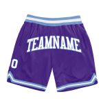 Personalized Purple White-Light Blue Authentic Throwback Basketball Shorts