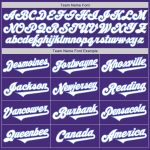 Personalized Purple White-Light Blue Authentic Two Tone Baseball Jersey Team Custom Name and Number