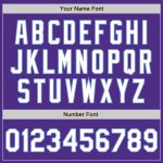 Personalized Purple White-Light Blue Bomber Full-Snap Varsity Letterman Jacket Team Custom Name and Number