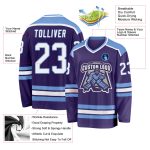Personalized Purple White-Light Blue Hockey Jersey