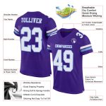 Personalized Purple White-Light Blue Mesh Authentic Football Jersey Team Custom Name and Number