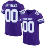 Personalized Purple White-Light Blue Mesh Authentic Football Jersey Team Custom Name and Number