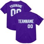 Personalized Purple White-Light Blue Mesh Authentic Throwback Baseball Jersey