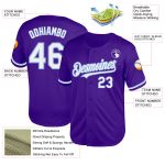 Personalized Purple White-Light Blue Mesh Authentic Throwback Baseball Jersey Team Custom Name and Number