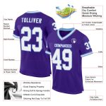 Personalized Purple White-Light Blue Mesh Authentic Throwback Football Jersey Team Custom Name and Number