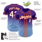 Personalized Purple White Light Blue-Orange Authentic Fade Fashion Baseball Jersey