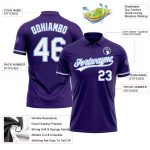 Personalized Purple White-Light Blue Performance Vapor Golf Polo Shirt Team Custom Name and Number